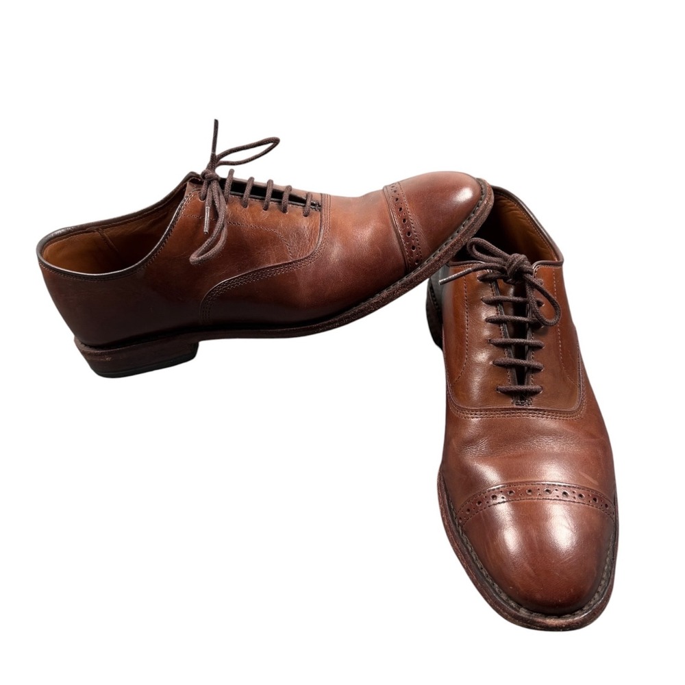 Allen Edmonds Mens Fifth Avenue Cap Toe Oxford Leather Shoes Brown 7.5 D